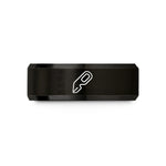 unique presents for him – black tungsten strap cutter wedding band