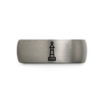 men's tungsten wedding band – silver tungsten channel marker wedding band
