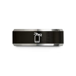 unique presents for him – black & silver tungsten fire extinguisher wedding band