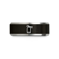 unique presents for him – black & silver tungsten fire extinguisher wedding band