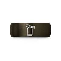 custom rings for him – gunmetal & black tungsten fire extinguisher wedding band
