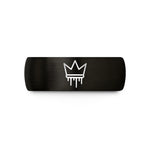 engraved rings for him – black & gold tungsten graffiti crown drips wedding band
