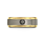 custom rings for him – black & gold & silver tungsten laurel wreath wedding band