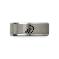 creative presents him love – black & grey tungsten skid marks wedding band