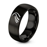 Gifts for Men Unique – black tungsten skid marks ring