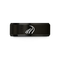 cool presents for guys – black tungsten skid marks wedding band