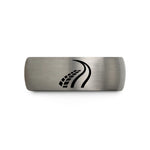 cool presents for guys – gunmetal & grey tungsten skid marks wedding band