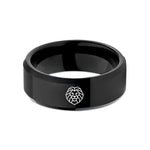unique presents for him – black tungsten lion wedding band