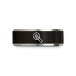 best presents for her – black & gray tungsten cut off wheel wedding band