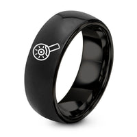 Gifts for Mom Birthday Unique – black tungsten cut off wheel ring