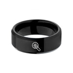 unique birthday presents mom – black tungsten cut off wheel wedding band