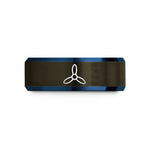 personalized presents for mom – gunmetal & blue tungsten propeller wedding band