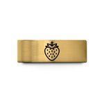 her birthday present rings – gold tungsten strawberry wedding band