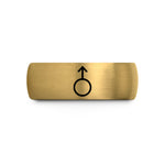 special presents for mom – gold & grey tungsten uranus planetary glyph wedding band