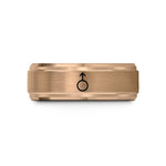 custom birthday presents – rose gold tungsten uranus planetary glyph wedding band