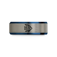 unique mom presents ideas – black & blue & grey tungsten angelfish wedding band