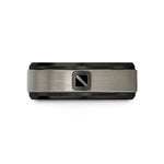 mom birthday presents – black & blue & silver tungsten diver flag wedding band