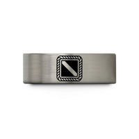 presents for her – blue & gray tungsten diver flag wedding band