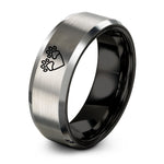 unique presents for women – black & silver tungsten double paw heart ring