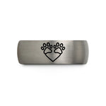 unique presents for women – grey tungsten double paw heart wedding band
