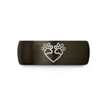 personalized rings for her – gunmetal & black tungsten double paw heart wedding band
