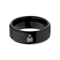 mother daughter present ideas – black tungsten hair pick wedding band