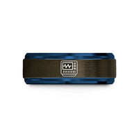 best presents for her – gunmetal & blue tungsten logic analyzer wedding band