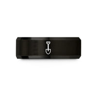 unique mom present ideas – black tungsten shovel wedding band