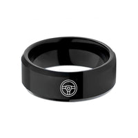 personalized presents for mom – black tungsten steering wheel wedding band