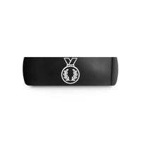 personalized mom present box – black tungsten finish medal laurel wedding band