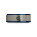 mother's day present ideas – black & blue & grey tungsten indy grab wedding band
