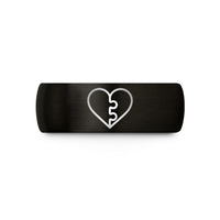 mother's day present ideas – black tungsten puzzle piece heart wedding band