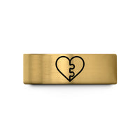 unique presents for women – gold tungsten puzzle piece heart wedding band