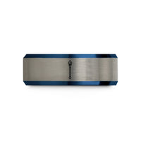 thoughtful presents for mom – black & blue & grey tungsten wands wedding band