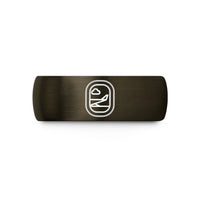 personalized presents for mom – gunmetal & blue tungsten airplane window view wedding band