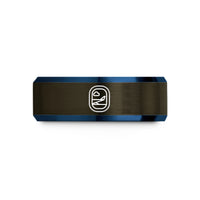 birthday present ideas mom – gunmetal & blue tungsten airplane window view wedding band
