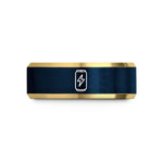 personalized mom birthday presents – gold & blue tungsten energy drink can wedding band