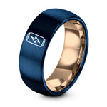 Gifts for Moms Birthday – rose gold & blue tungsten energy drink can ring