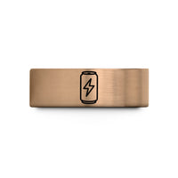unique mom birthday present – rose gold & blue tungsten energy drink can wedding band