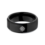unique presents for mom – black tungsten compass rose wedding band