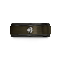 best mom birthday presents – gunmetal & black tungsten compass rose wedding band