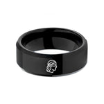 special present ideas mom – black tungsten lady justice wedding band