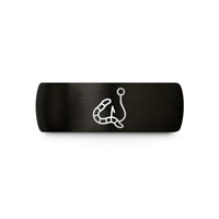personalized presents for mom – black tungsten plastic worm wedding band