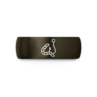 birthday presents for mom – gunmetal & black tungsten plastic worm wedding band