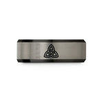birthday present ideas mom – black & silver tungsten interlocked triquetras wedding band