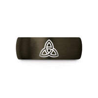 birthday present ideas mom – gunmetal & black tungsten interlocked triquetras wedding band