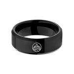 special presents for mothers – black tungsten mountain range wedding band