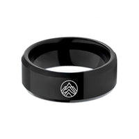 special presents for mothers – black tungsten mountain range wedding band