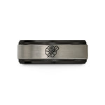 personalized presents for mom – black & blue & silver tungsten triple dart wedding band