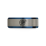 best presents for mothers – black & blue & grey tungsten triple dart wedding band